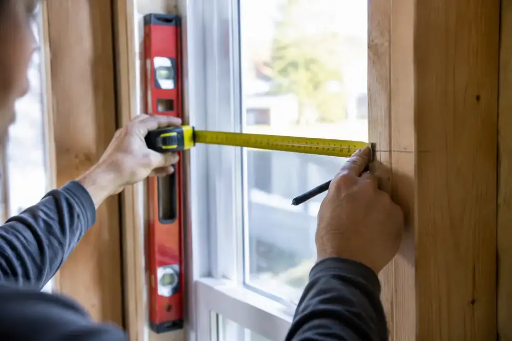 Measuring a window opening diagonally and level before ordering a replacement unit